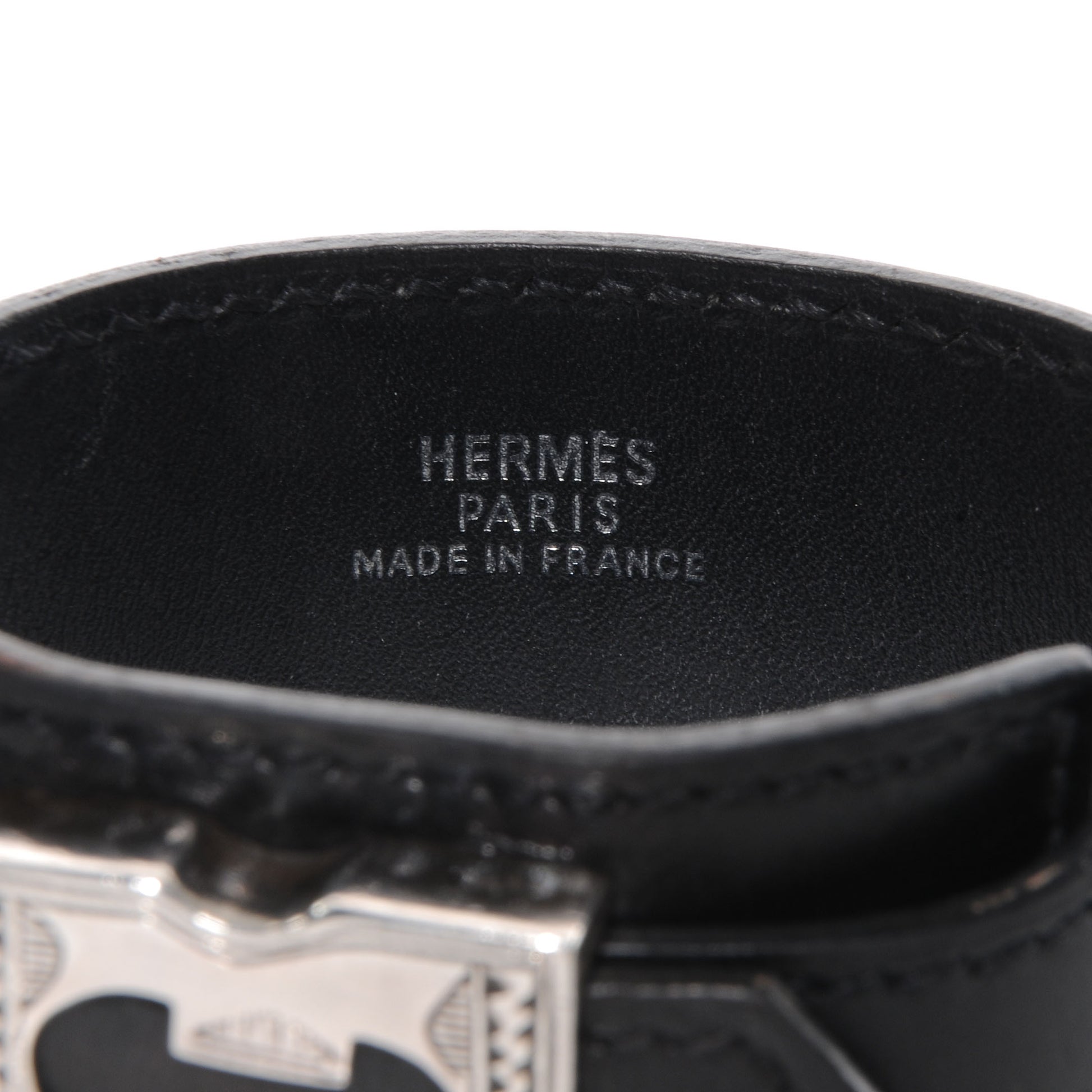Hermes Sterling Silver Box Touareg Bracelet Medium Black 5 of 6