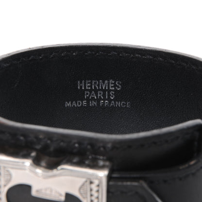 Hermes Sterling Silver Box Touareg Bracelet Medium Black 5 of 6