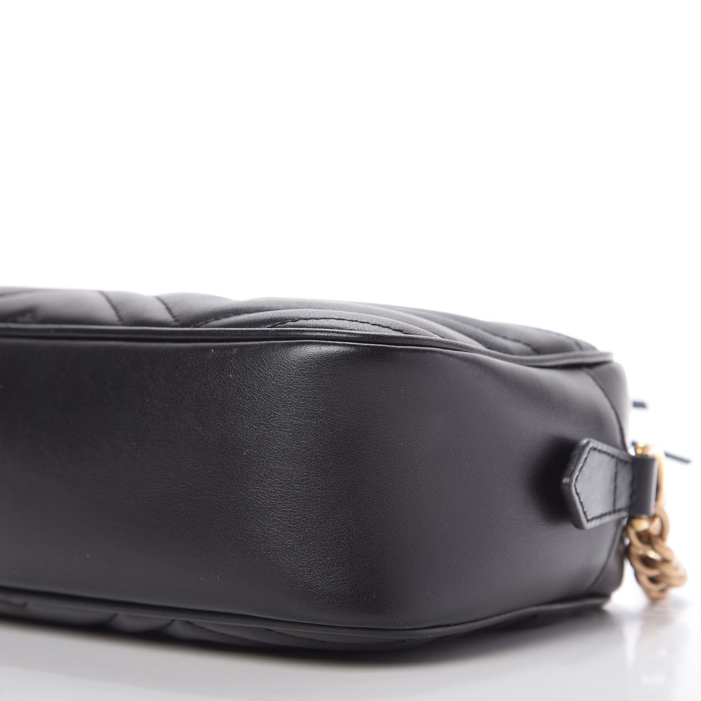 Calfskin Matelasse Small GG Marmont Chain Shoulder Bag Black
