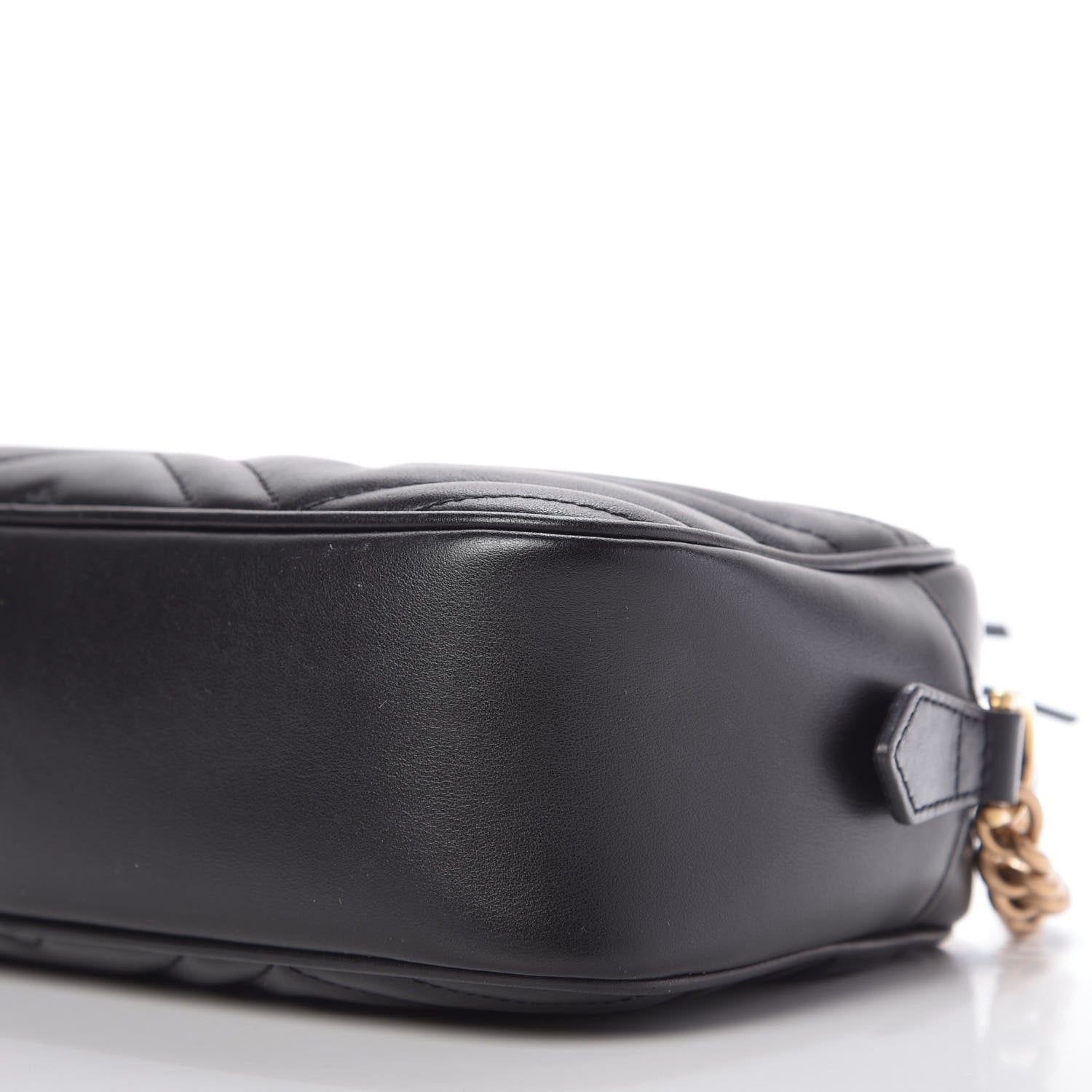 Gucci Calfskin Matelasse Small GG Marmont Chain Shoulder Bag Black 7 of 10