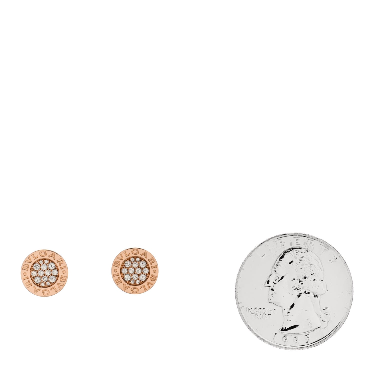 Bulgari 18K Rose Gold Diamond BVLGARI BVLGARI Stud Earrings 2 of 4