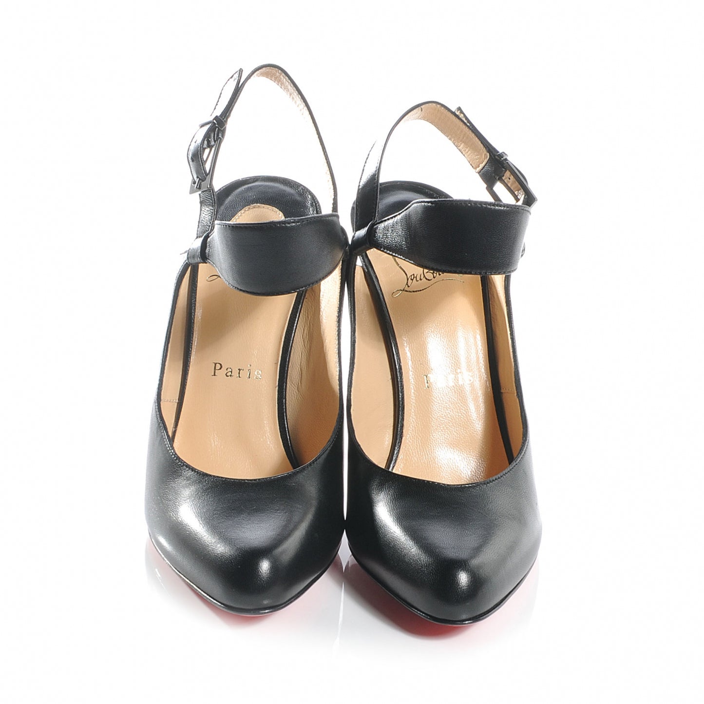 Nappa Hippique 100 Slingback Heels 37.5 Black