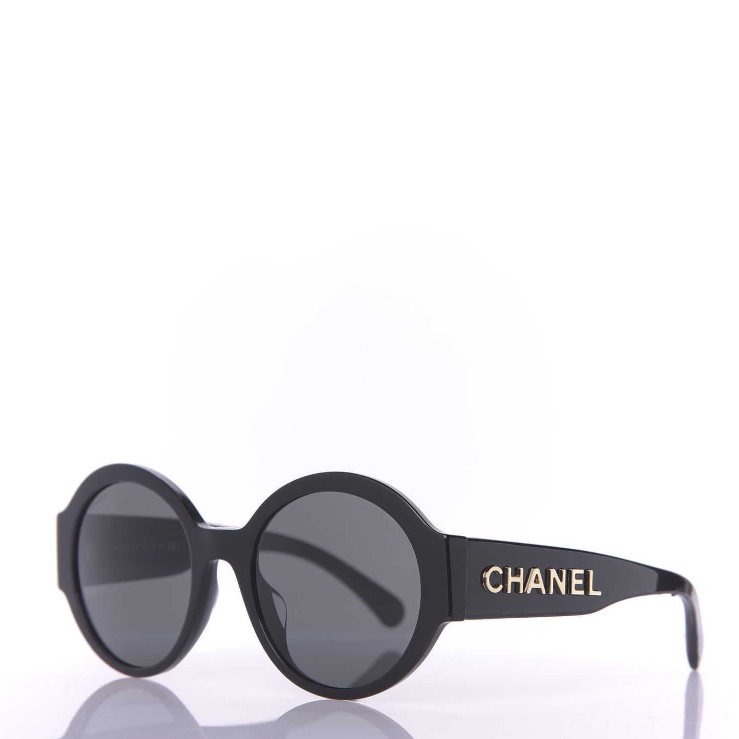 Acetate Polarized Round Sunglasses 5410 Black