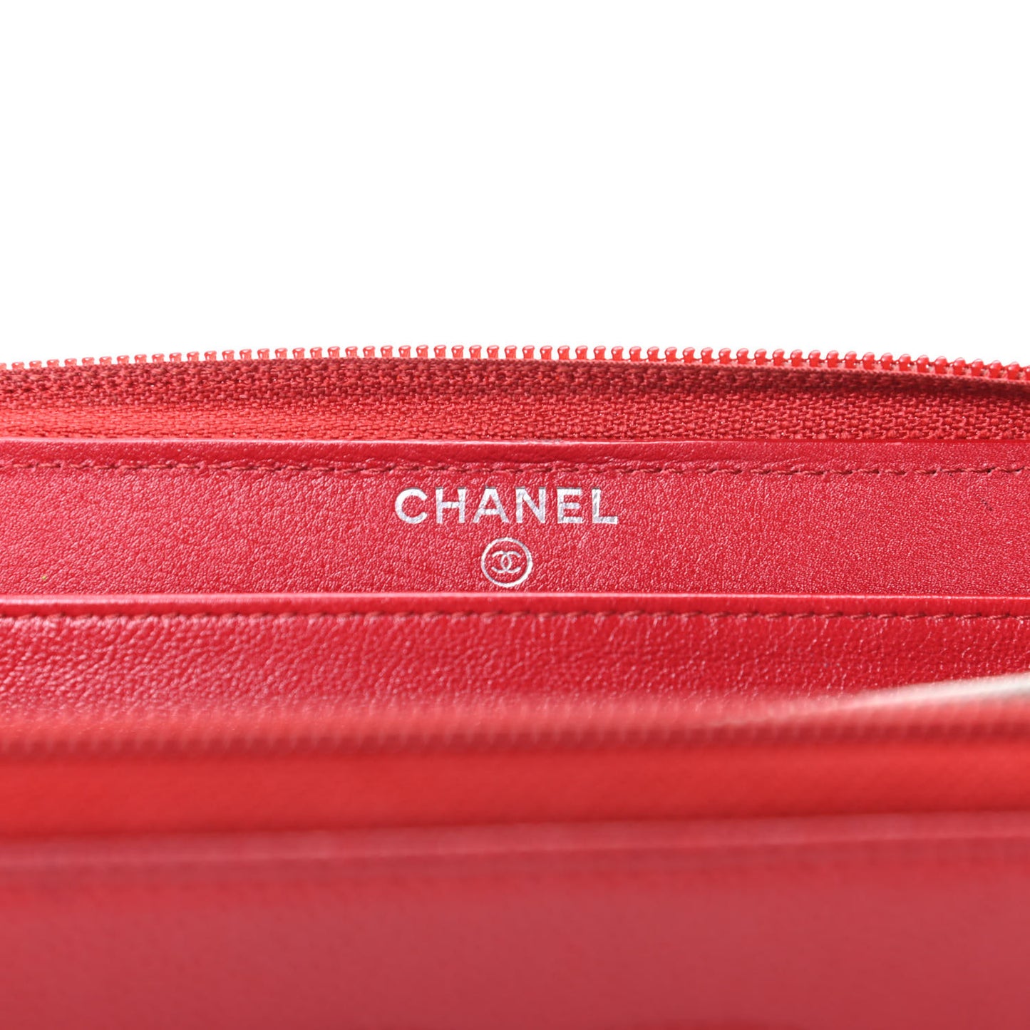 Caviar Large Timeless CC Zip Around Wallet Red