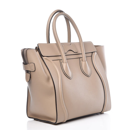 Celine Drummed Calfskin Mini Luggage Dune 2 of 11