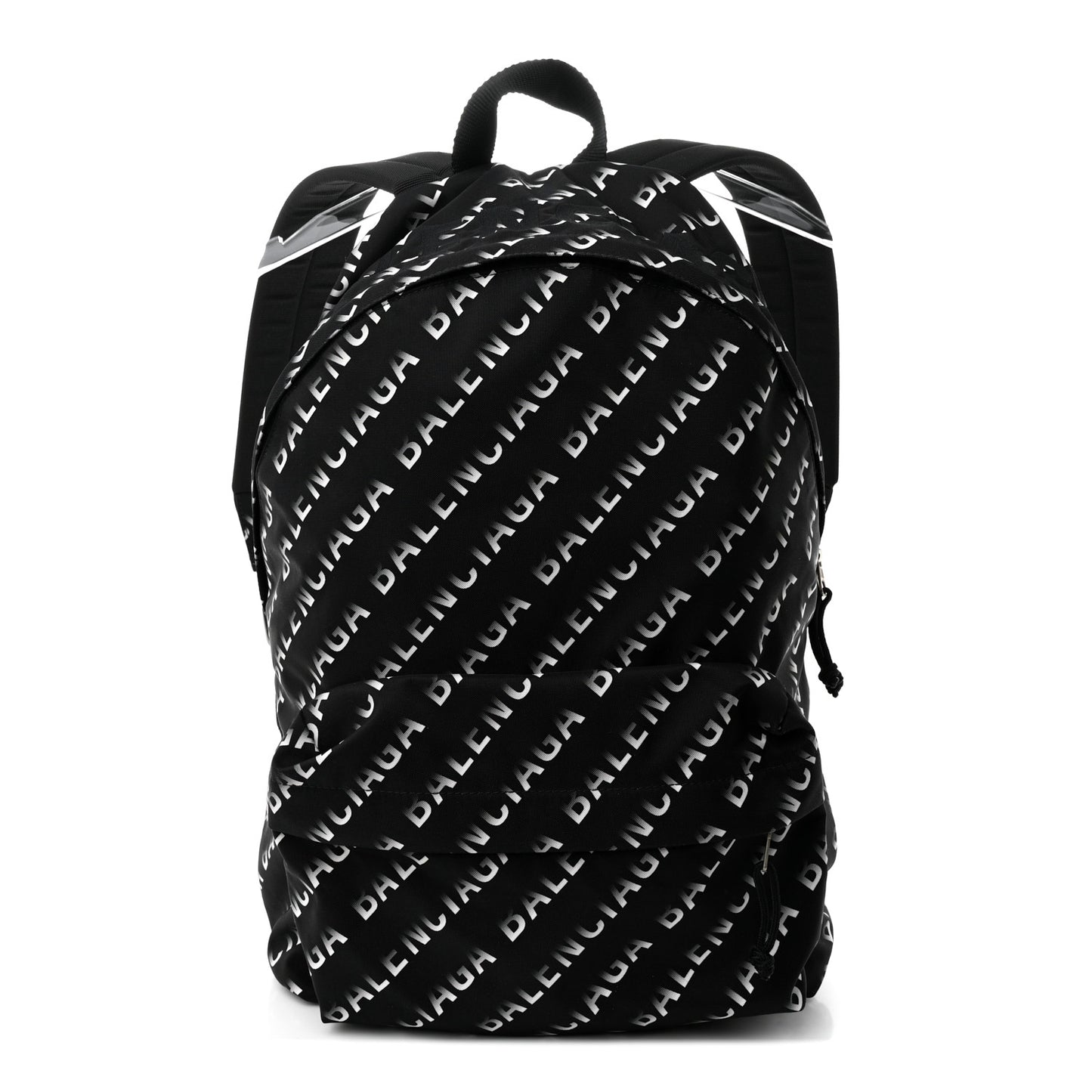 Recycled Sport Nylon Allover Gradient Logo Wheel Backpack Black White