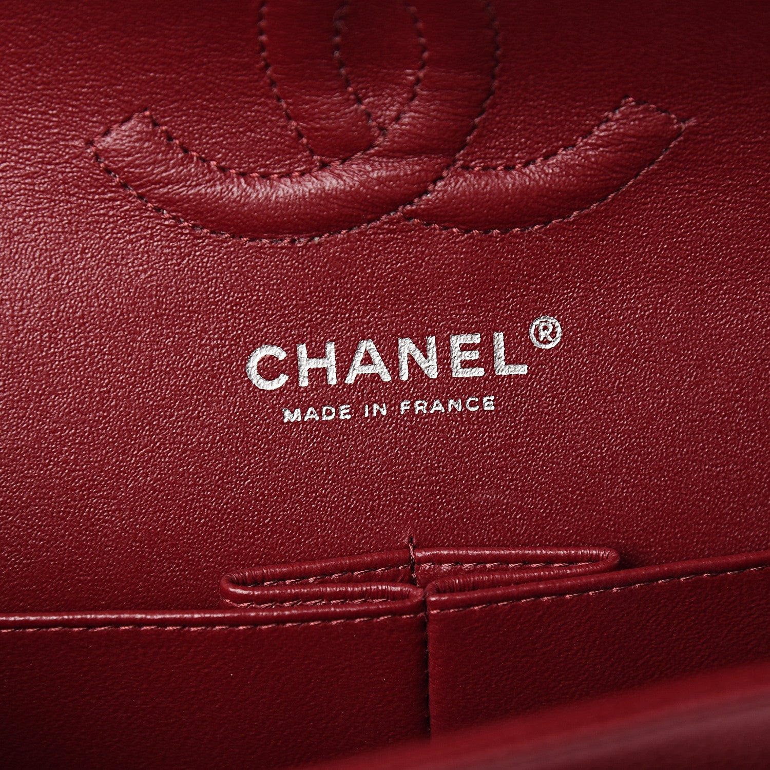 Chanel Caviar Quilted Medium Double Flap Dark Red 5 of 10
