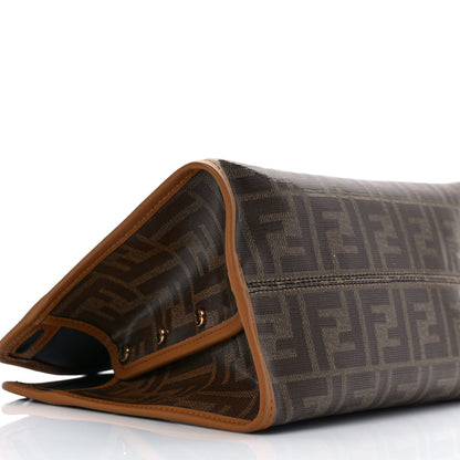 Fendi Glazed Fabric Vitello Century FF 1974 Stamp Patch Mini Peekaboo Defender Cover Mogano Panna Caramello 8 of 9