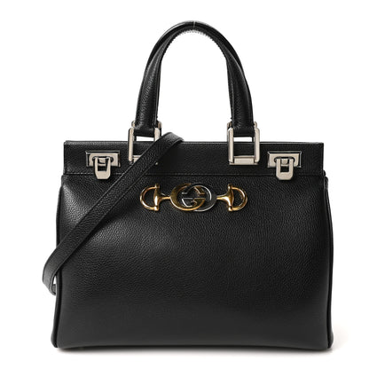 Gucci Grainy Calfskin Small Zumi Top Handle Bag Black 1 of 10