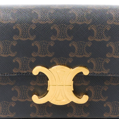 Celine Canvas Calfskin Triomphe Shoulder Bag Tan 11 of 15