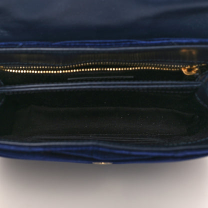 Saint Laurent Velvet Y Quilted Monogram Toy Loulou Crossbody Bag Deep Marine 5 of 10