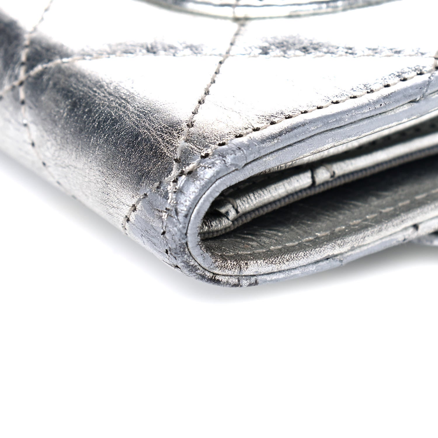 Chanel Metallic Aged Calfskin Quilted Reissue Long Flap Wallet Light Silver 10 of 15