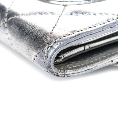 Chanel Metallic Aged Calfskin Quilted Reissue Long Flap Wallet Light Silver 10 of 15