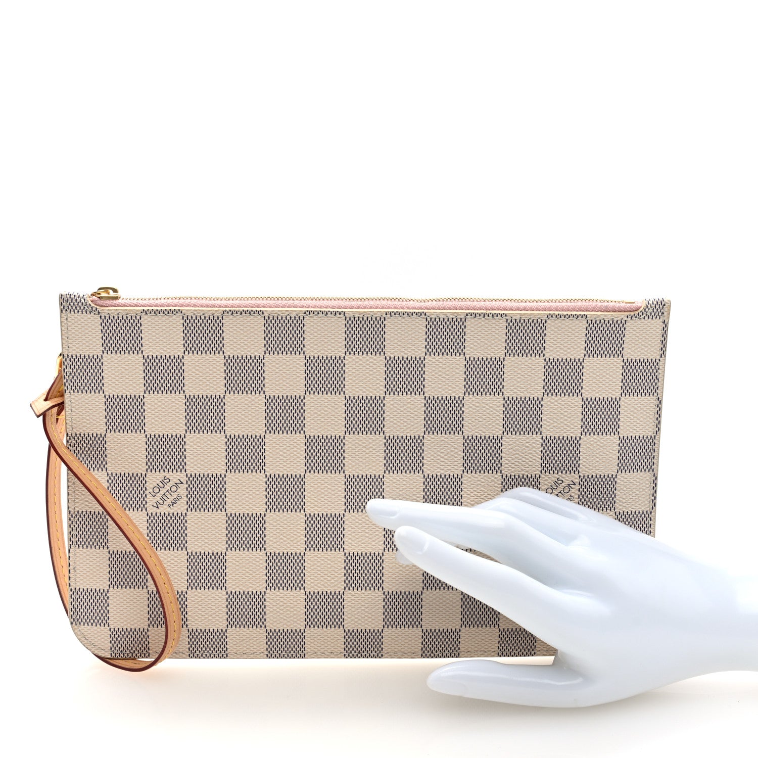 Louis Vuitton Damier Azur Neverfull MM GM Pochette Rose Ballerine 2 of 6