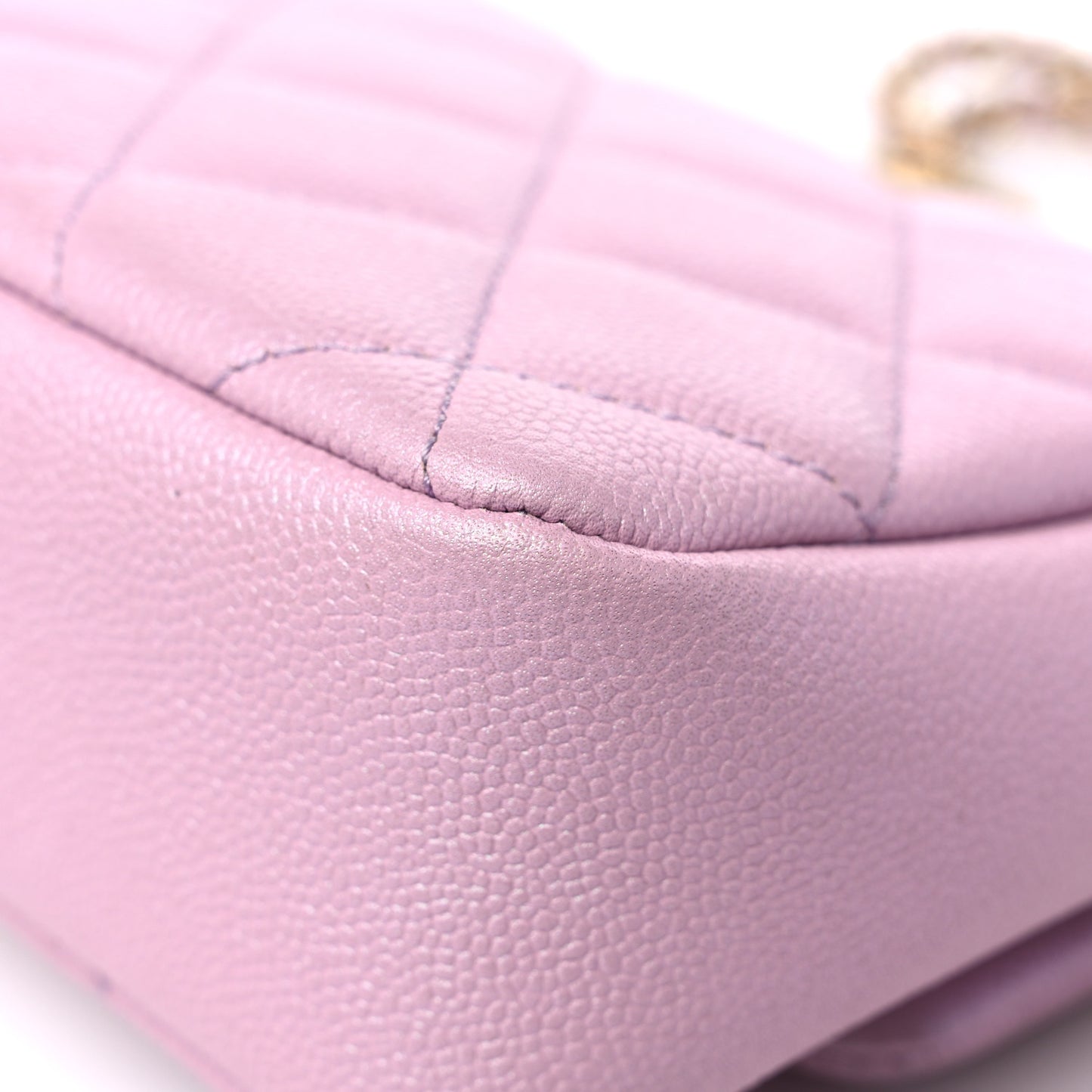 Iridescent Caviar Quilted Mini My Perfect Flap Pink