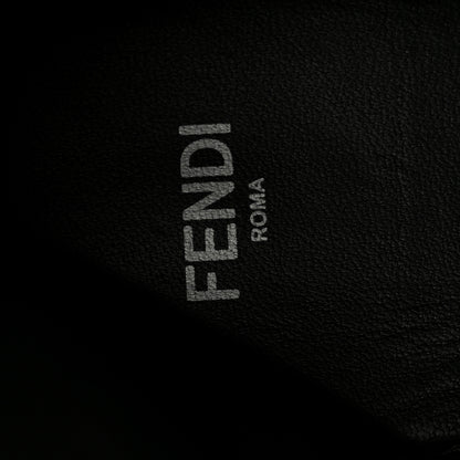 Fendi Fabric Jacquard Vitello FF Domino 50mm Biker Boots 40 Black Asfalto 10 of 10