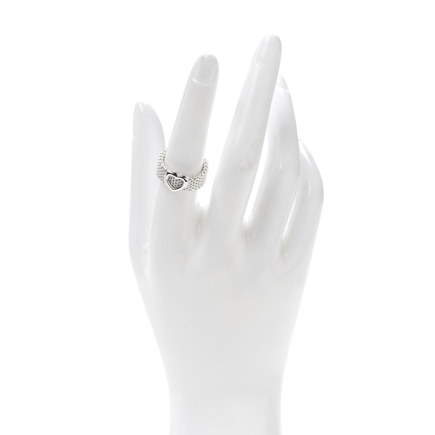 Sterling Silver Somerset Mesh Heart Ring 54 6.75