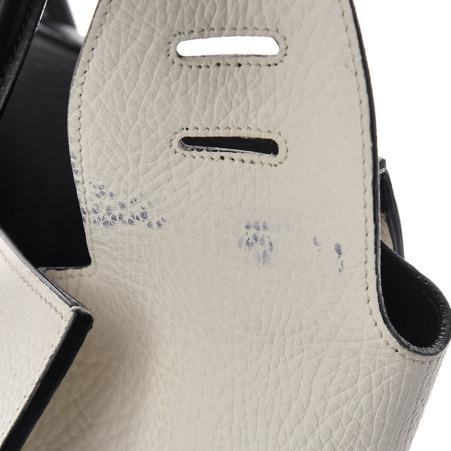 Elephant Calfskin Mini Bi-Color Tie Knot Tote White Black