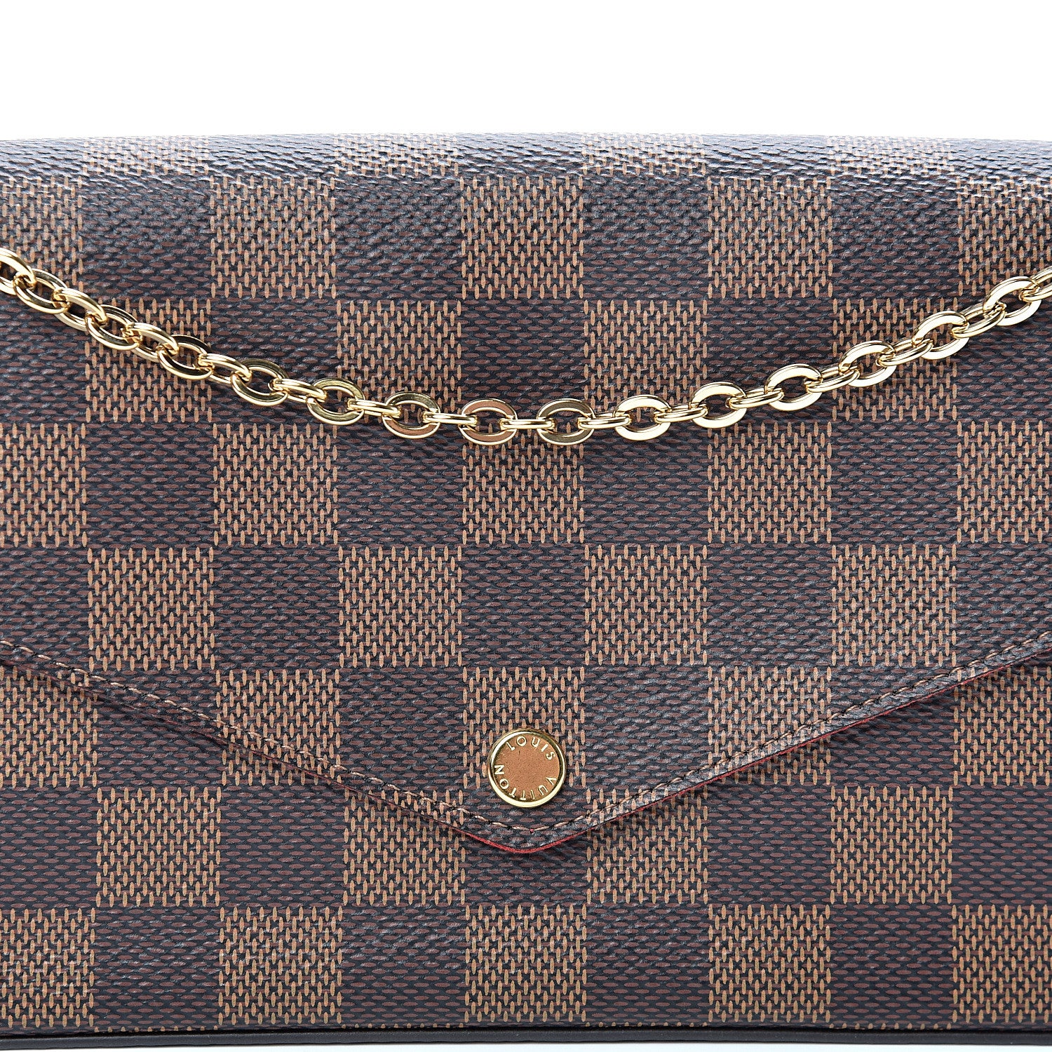 Louis Vuitton Damier Ebene Pochette Felicie Chain Wallet 9 of 12