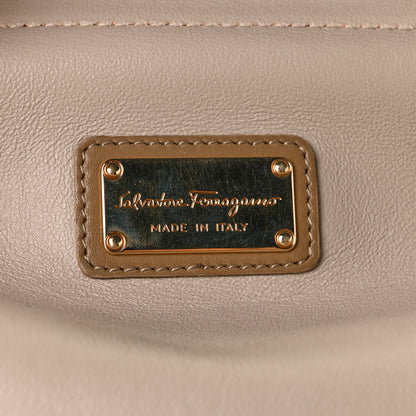 Salvatore Ferragamo Calfskin Sofia Gancini Satchel Brown 6 of 11