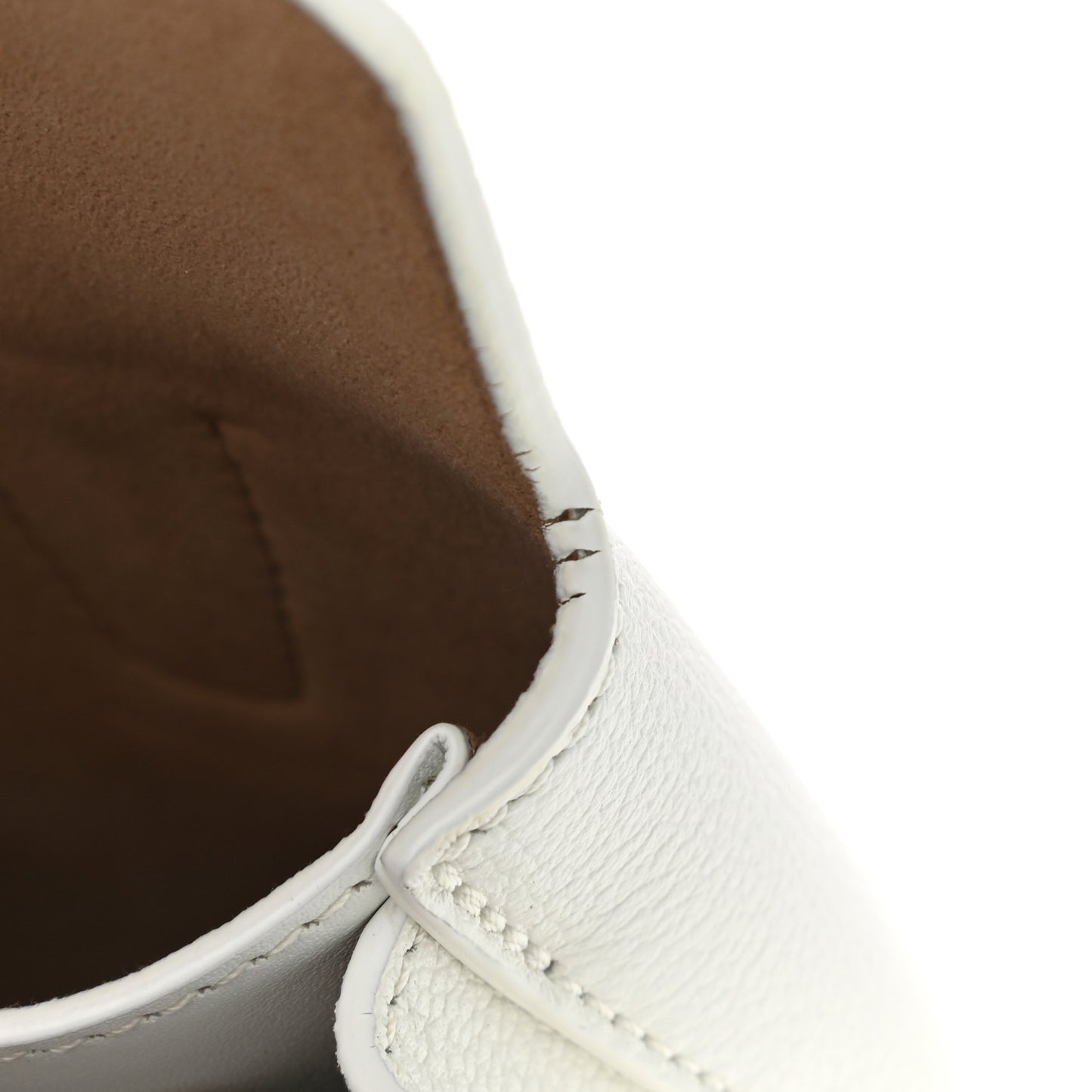 Grained Calfskin Studded Mini Milla Tote White