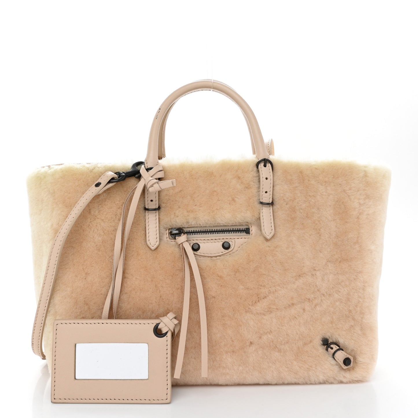 Merino Wool Papier A6 Zip Around Tote Beige Tapioca