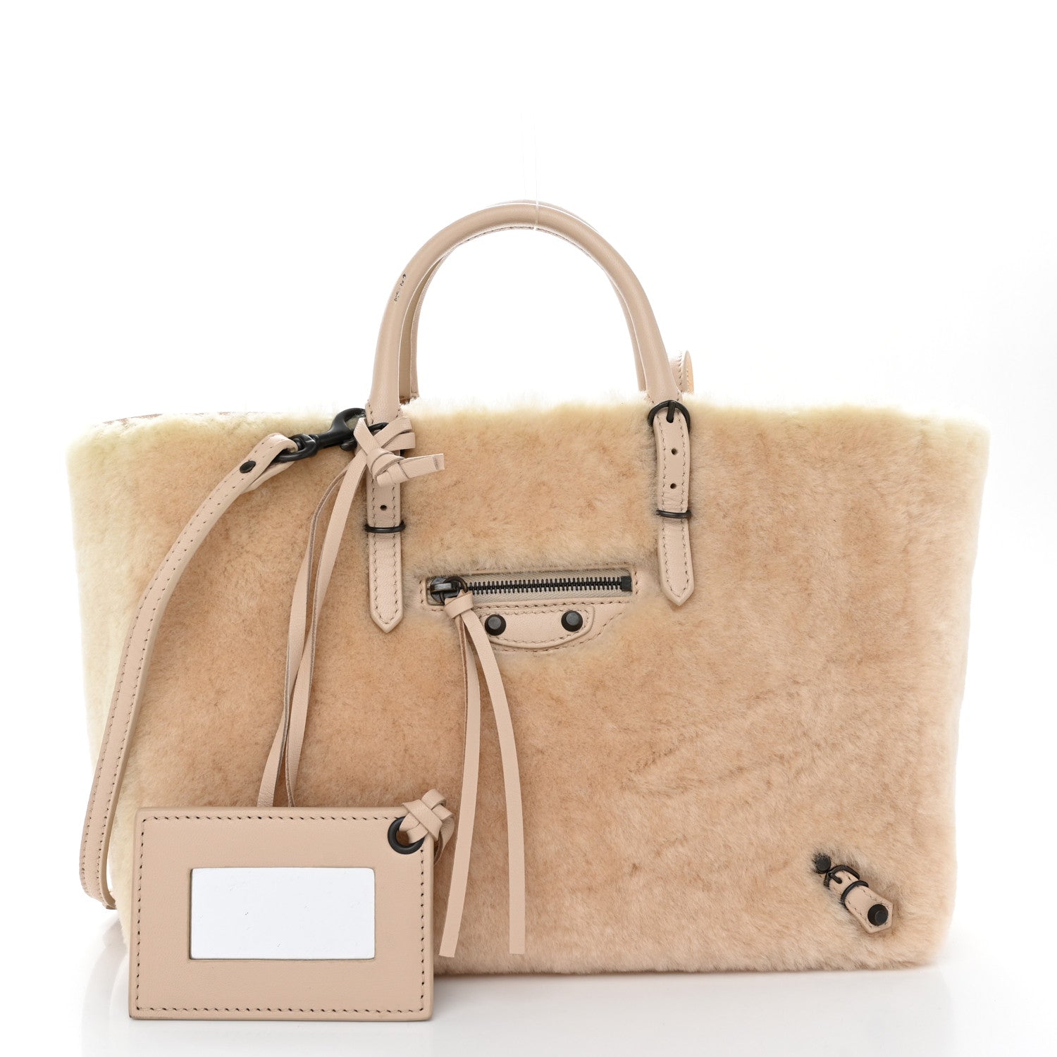 Balenciaga Merino Wool Papier A6 Zip Around Tote Beige Tapioca 3 of 11
