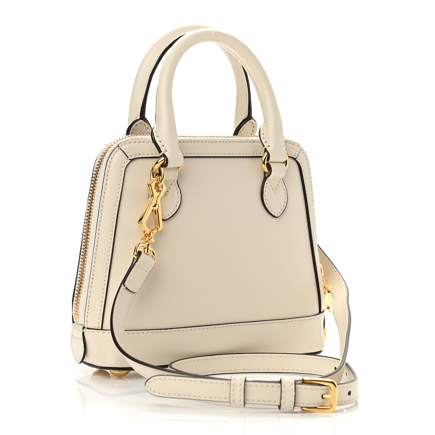 Gucci Boarded Plutone Calfskin Mini Horsebit 1955 Top Handle Bag Mystic White 3 of 10