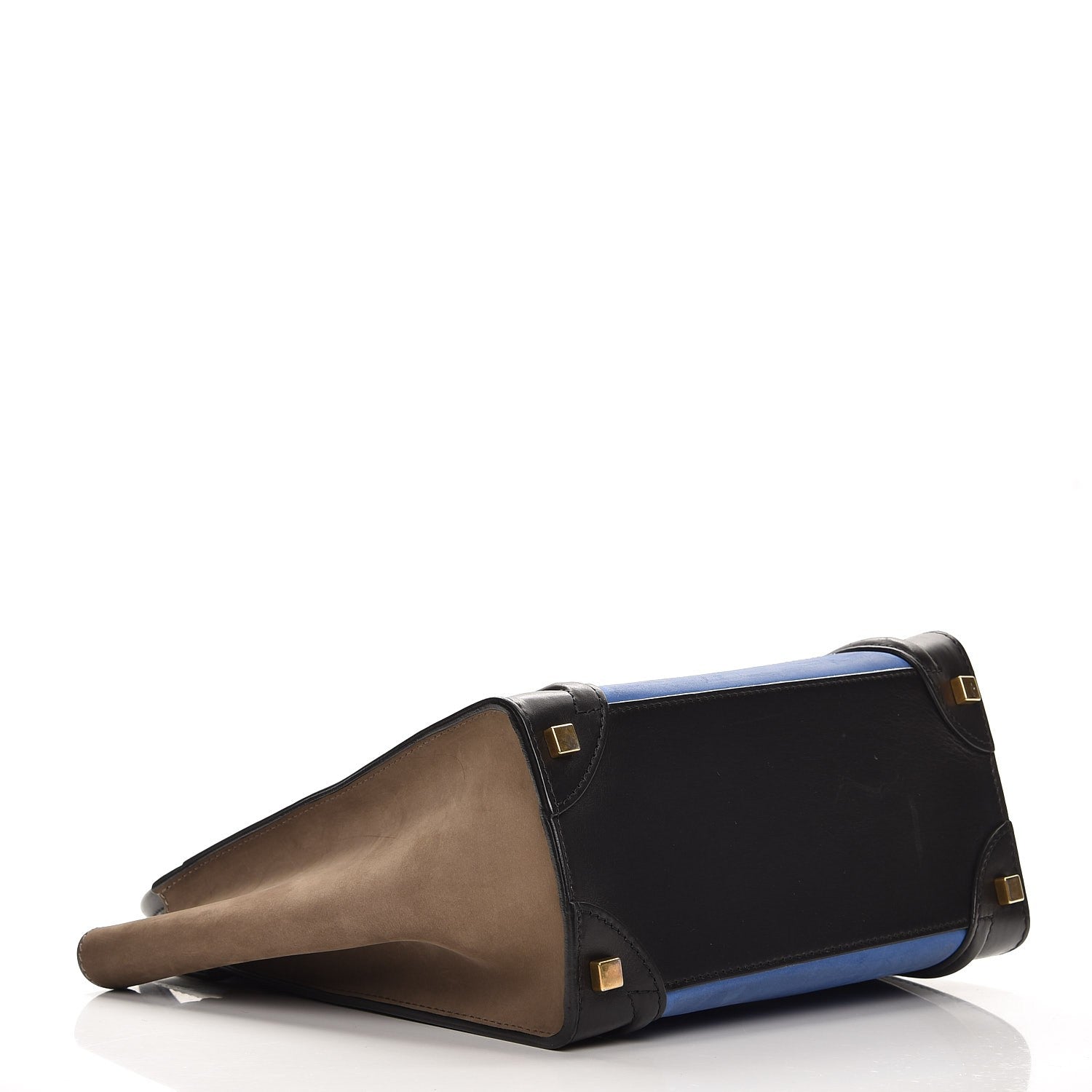 Celine Calfskin Nubuck Suede Micro Tri-Color Luggage Blue 4 of 8