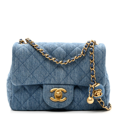 Chanel Denim Quilted Mini Pearl Crush Flap Blue 1 of 9