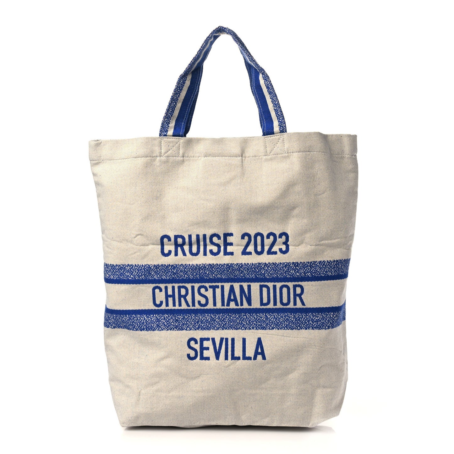 Canvas Print Cruise Tote Ivory Blue