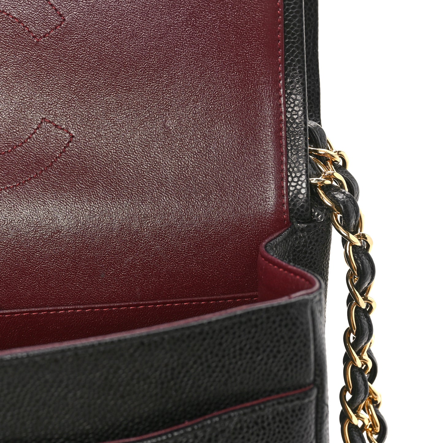 Caviar Quilted Jumbo Double Flap Black