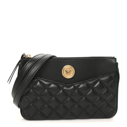 Versace Nappa Quilted La Medusa Shoulder Bag Black 1 of 9