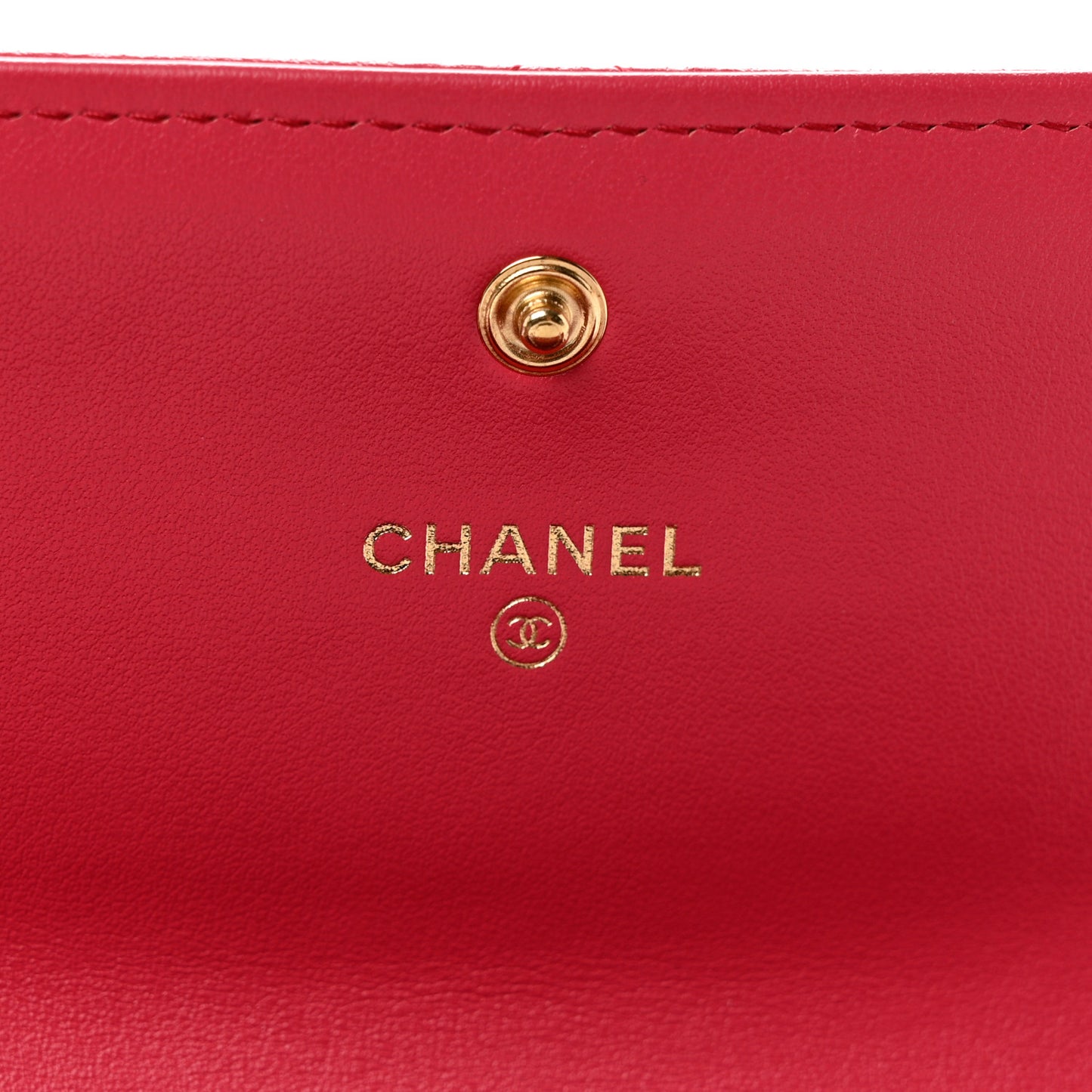 Shiny Goatskin Quilted Chanel 19 Flap Wallet Dark Pink