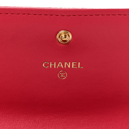 Chanel Shiny Goatskin Quilted Chanel 19 Flap Wallet Dark Pink 6 of 9