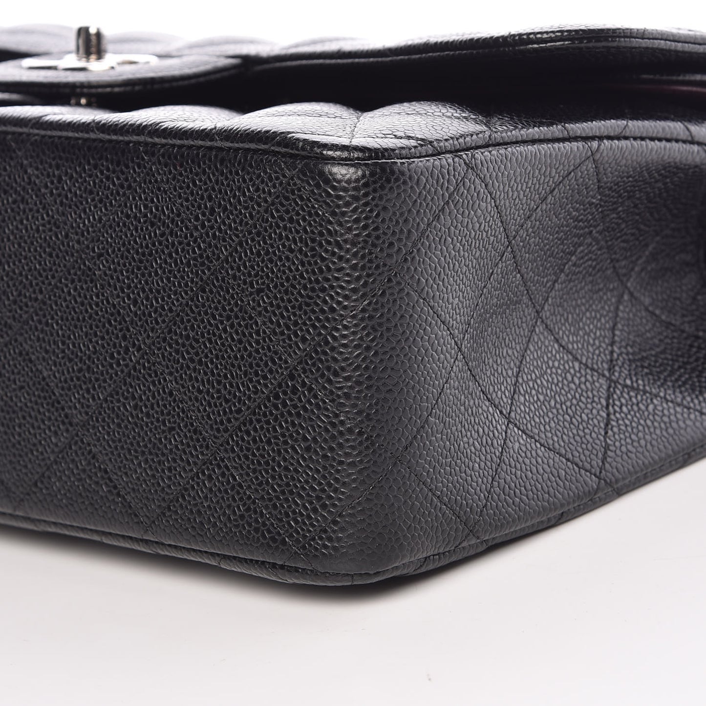 Caviar Quilted Jumbo Double Flap Black