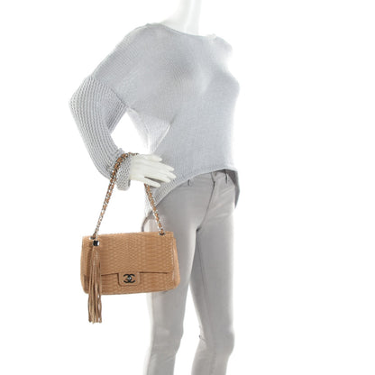 Chanel Python Medium Soho Tassel Flap Beige 2 of 8