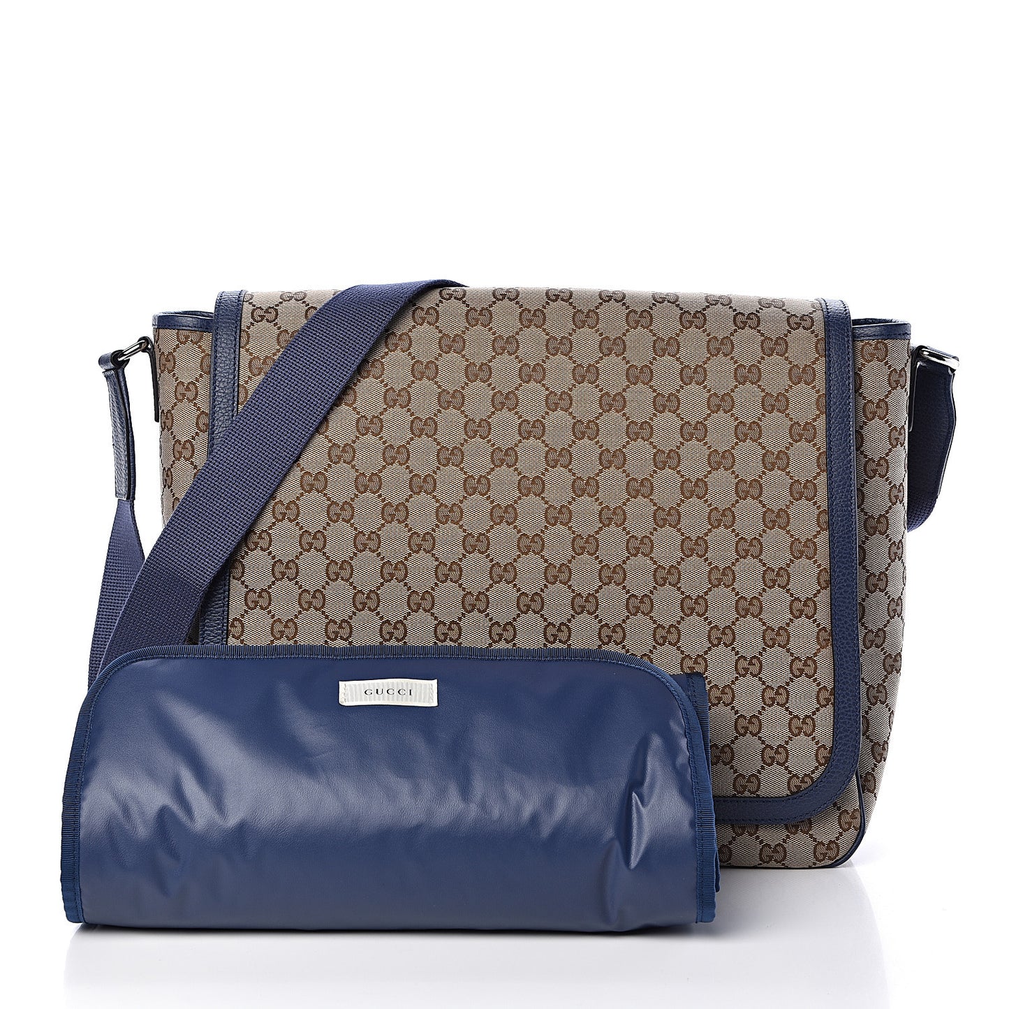 Monogram Convertible Diaper Bag Blue