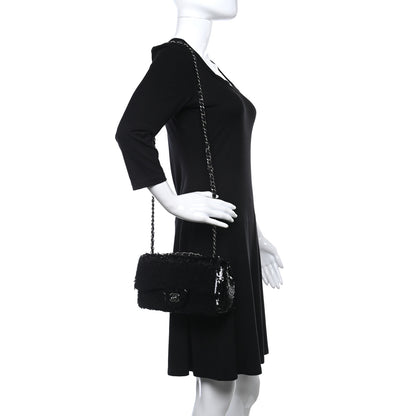 Chanel Sequin Embroidered Small Single Flap Black 2 of 9