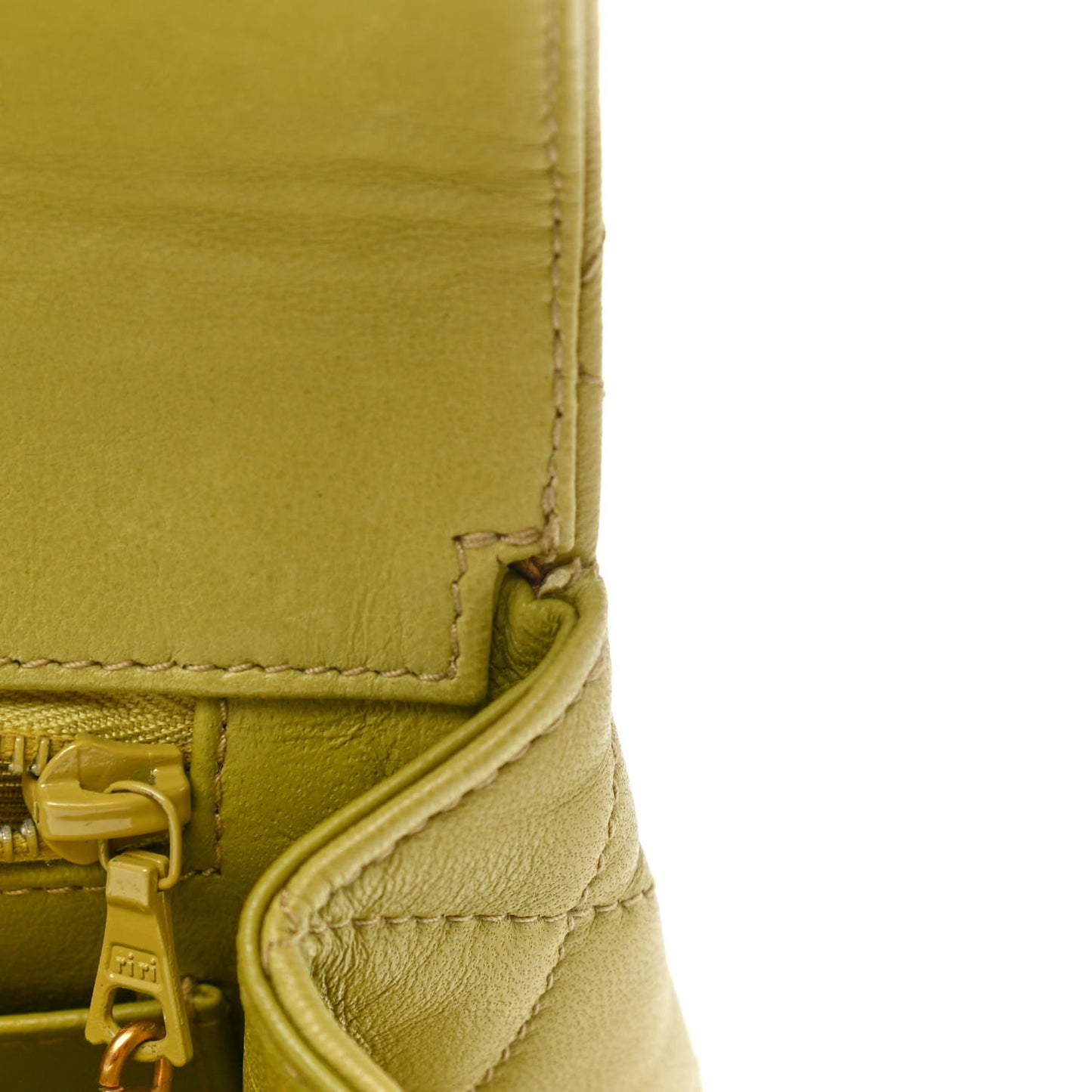 Lambskin Quilted Flap Clutch Light Green