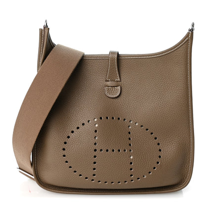 Hermes Taurillon Clemence Evelyne III PM Etoupe 1 of 11