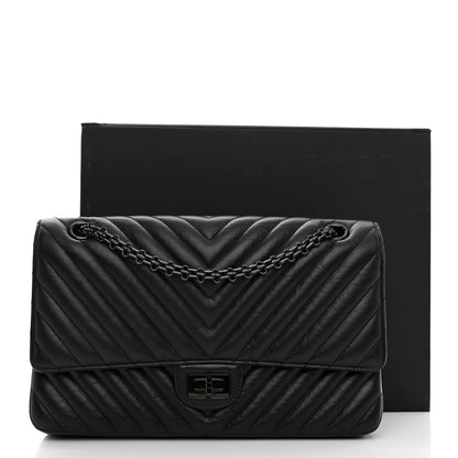 Chanel Aged Calfskin Chevron Quilted 2.55 Reissue 226 So Black 13 of 13