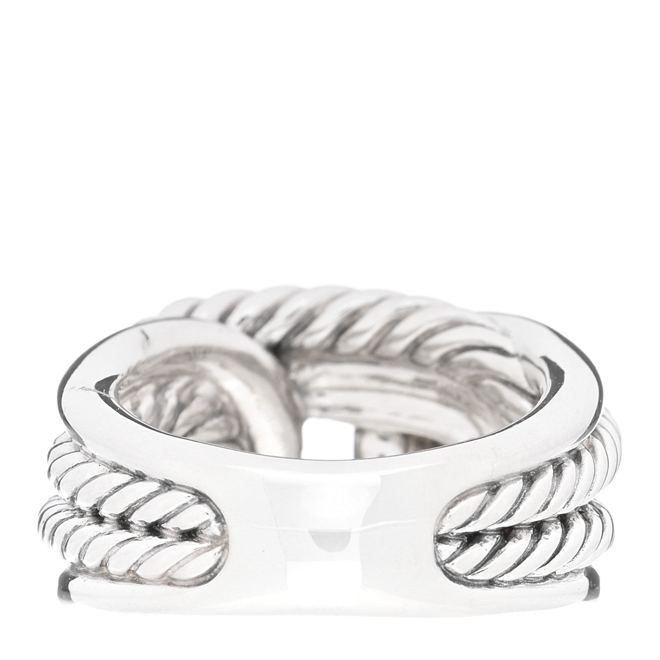 Sterling Silver Woven Cable Ring 50 5.25