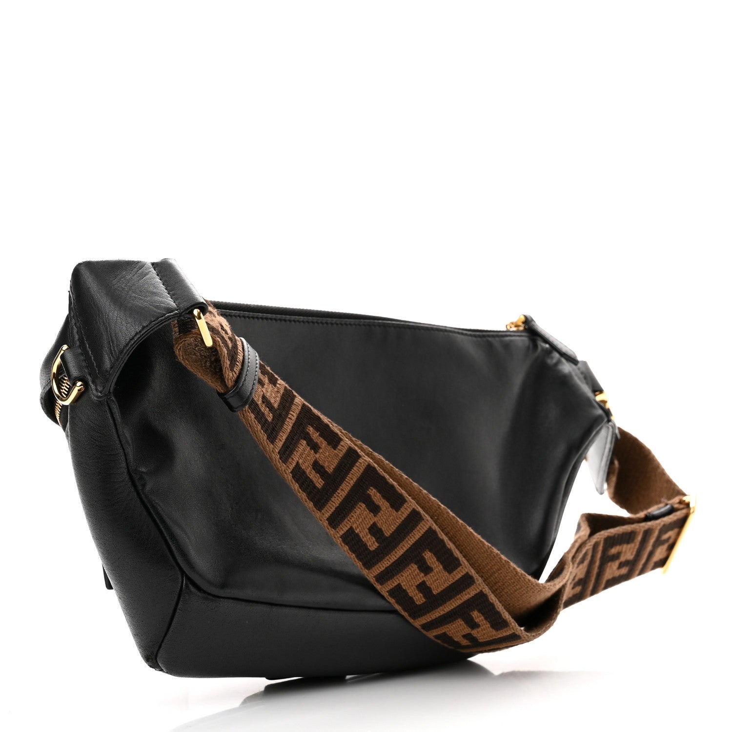 Fendi Nappa Apolo Baguette Belt Bag Black Tobacco 2 of 6