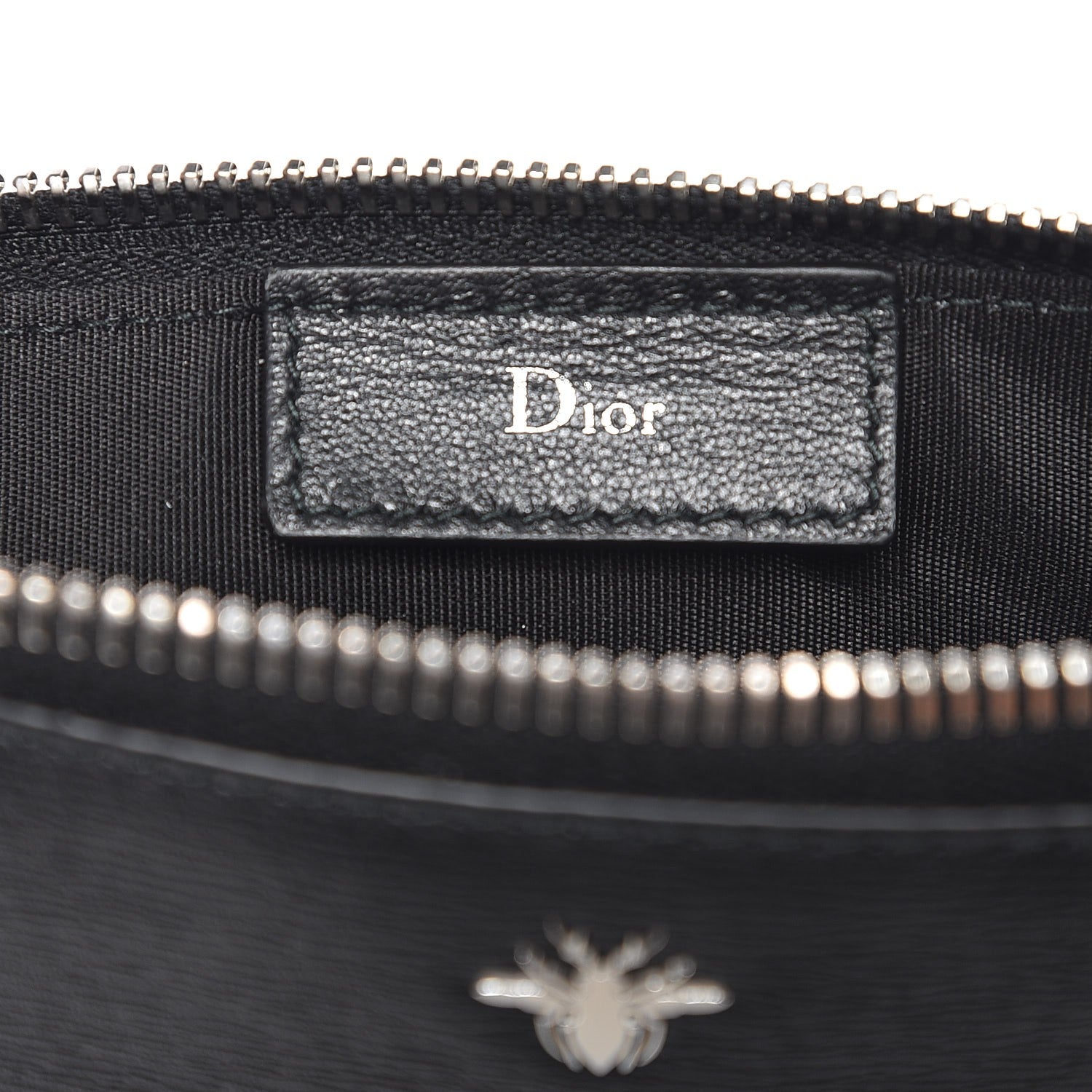Christian Dior HOMME Cork Calfskin Bee Pouch Black 5 of 7
