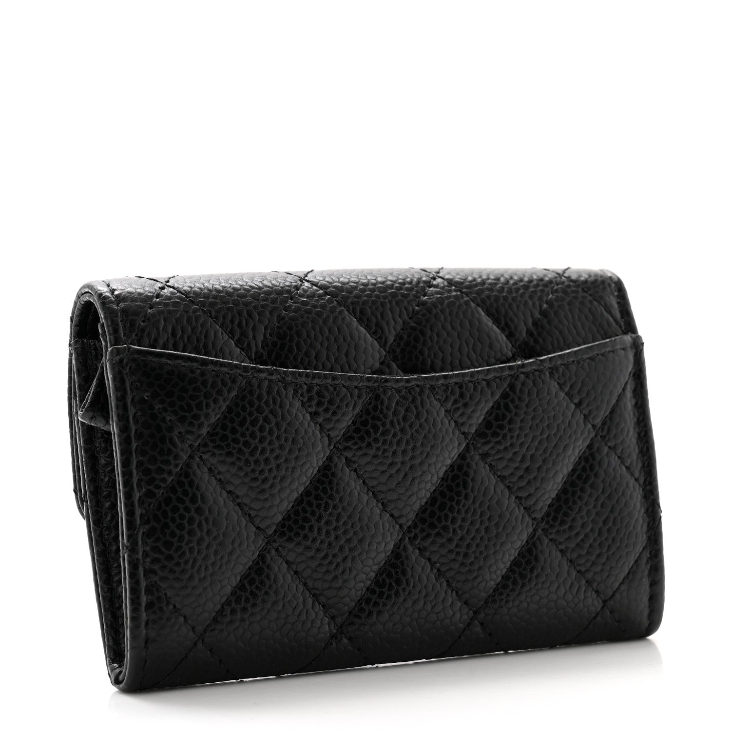 Chanel Caviar Quilted Flap Card Holder Wallet Black 3 of 9