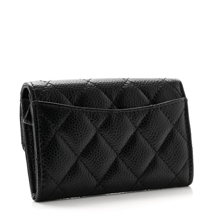 Chanel Caviar Quilted Flap Card Holder Wallet Black 3 of 9