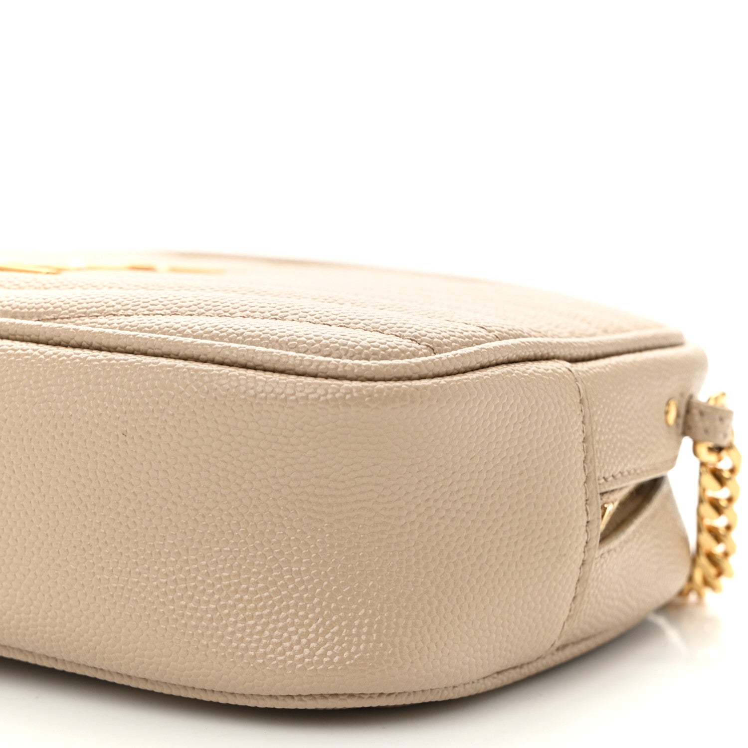 Saint Laurent Grain De Poudre Matelasse Monogram Mini Lou Camera Bag Dark Beige 10 of 11