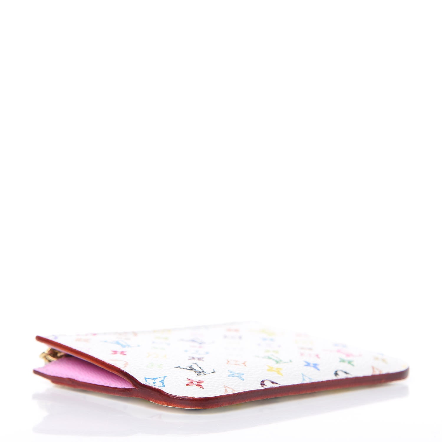 Louis Vuitton Monogram Multicolor Key Pouch White Litchi 4 of 8