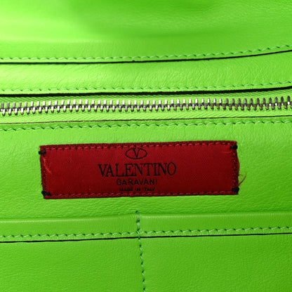 Valentino Garavani Vitello Medium Rockstud Tote Green Fluo 7 of 9
